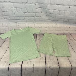 Larkspur Green Ribbed Bamboo Short Set